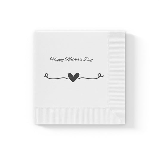 Happy Mother's Day White Coined Napkins